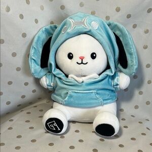 Adorable Blue and White Stuffed Bunny Toy